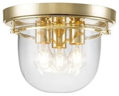 Πλαφονιέρα Φωτιστικό Μπάνιου 3xE27 IP44 Whistling Elstead Lighting-QZ-WHISTLING-F-PB-Χρυσό QZ-WHISTLING-F-PB