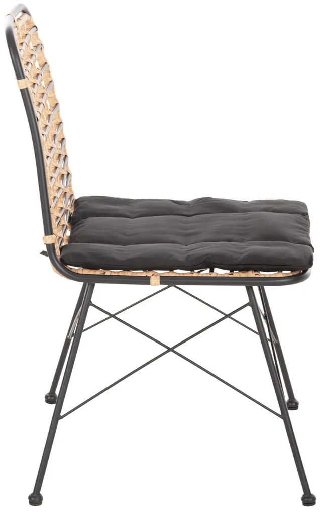 Καρέκλα ALLEGRA C5691.11 Μεταλλική με Wicker Μπεζ - Μαύρο 51x54x84Υεκ. 51x54x84 εκ.