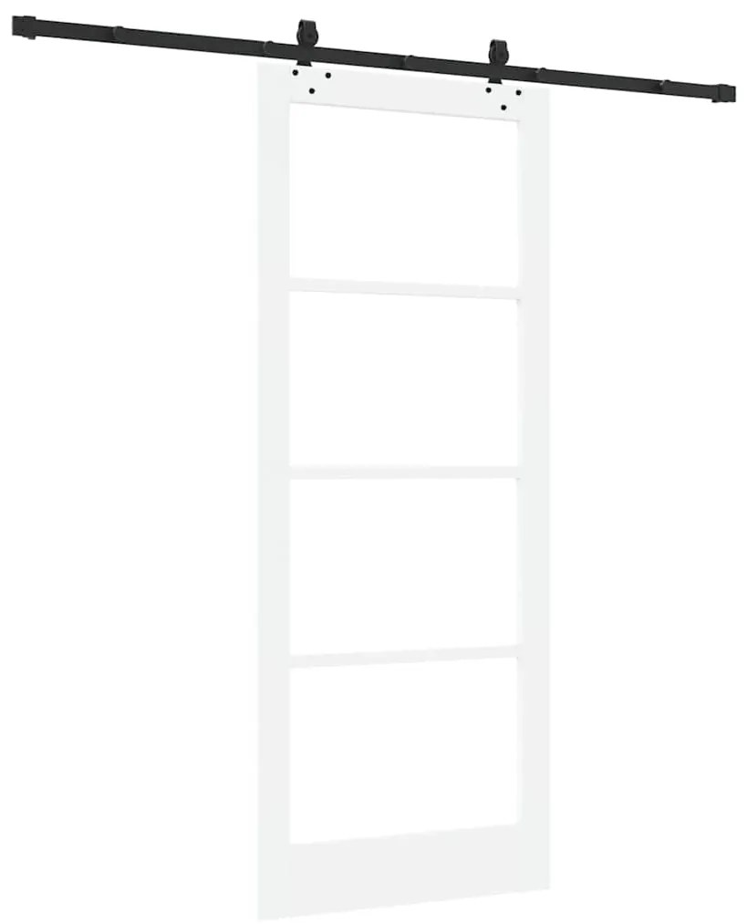vidaXL Συρόμενη Πόρτα Χειροκίνητος Λευκό 86 x 211 cm Ξύλο και μέταλλο