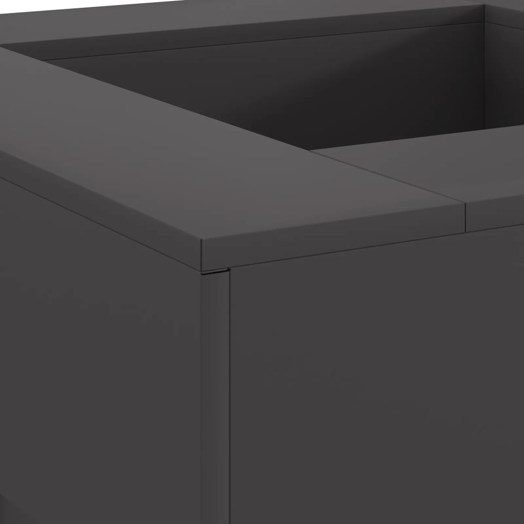 vidaXL Τετράγωνη Μαύρη Εστία Φωτιάς 80x80x40 εκ. από Ατσάλι