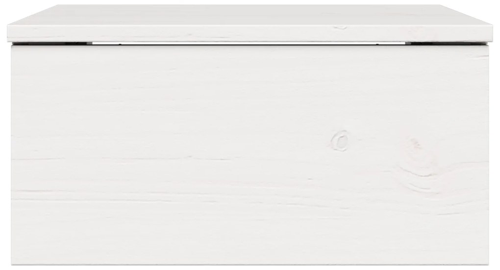 vidaXL Κομοδίνο με συρτάρι Λευκό 37 x 35 x 18.5 εκ Μασίφ ξύλο πεύκου