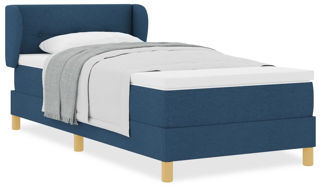vidaXL Κρεβάτι με Στρώμα σε Μπλε, 90x200 εκ., Υφασμάτινο