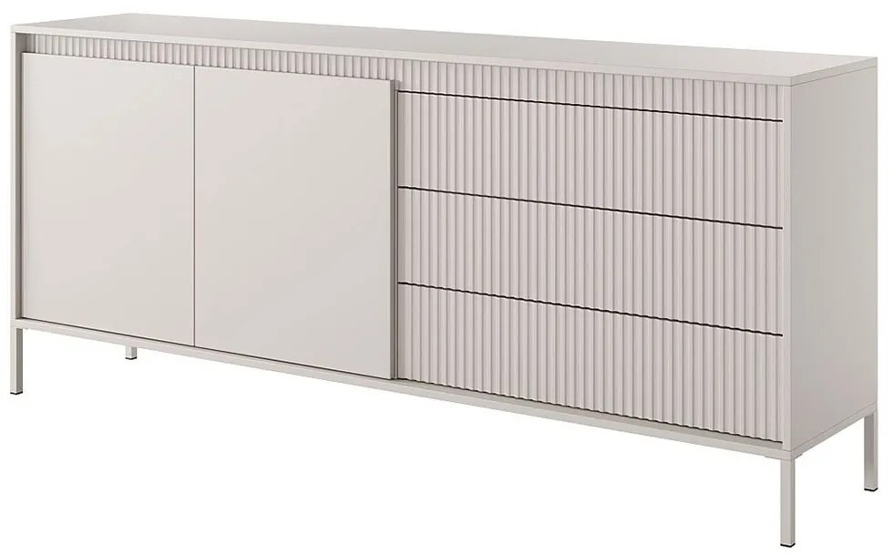 Μπουφές Με Συρτάρια Senso 21B_bz 187x40x81cm Beige Μελαμίνη,Μέταλλο