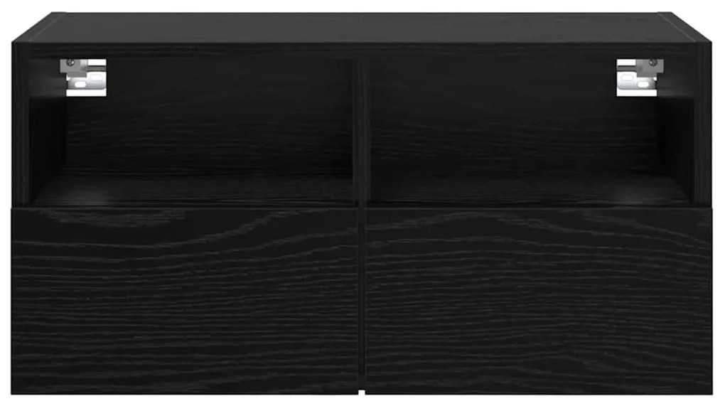 vidaXL Βάσεις τηλεόρασης Επιτοίχιο 2 pcs Μαύρη Οξυά 60 x 30 x 30 cm