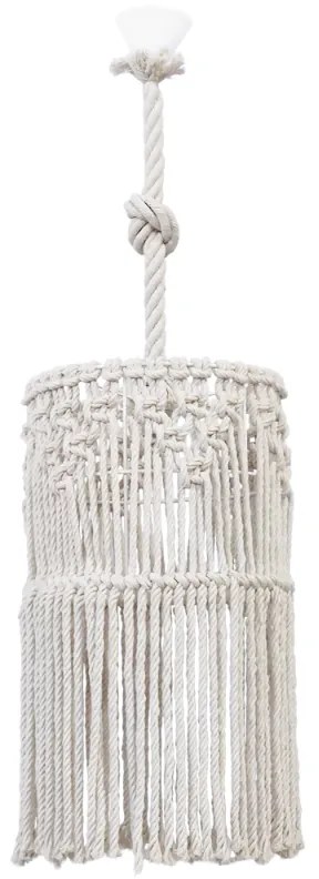 Φωτιστικό Οροφής Mac-01 Φ30 1/L Macrame 31-1060 White Heronia Rope, Plastic