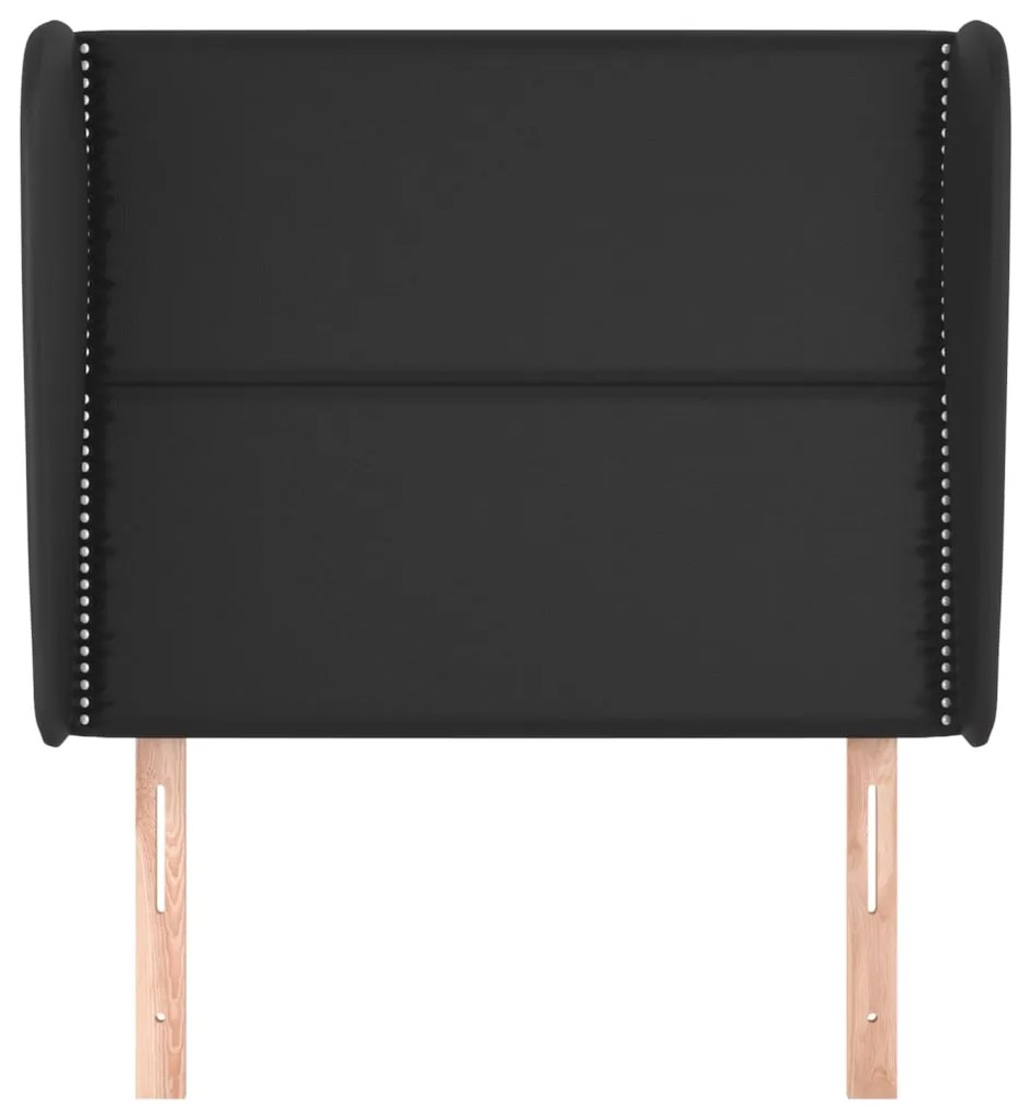 vidaXL Κεφαλάρι με Πτερύγια Μαύρο 93 x 23 x 118/128 εκ.Συνθετικό Δέρμα