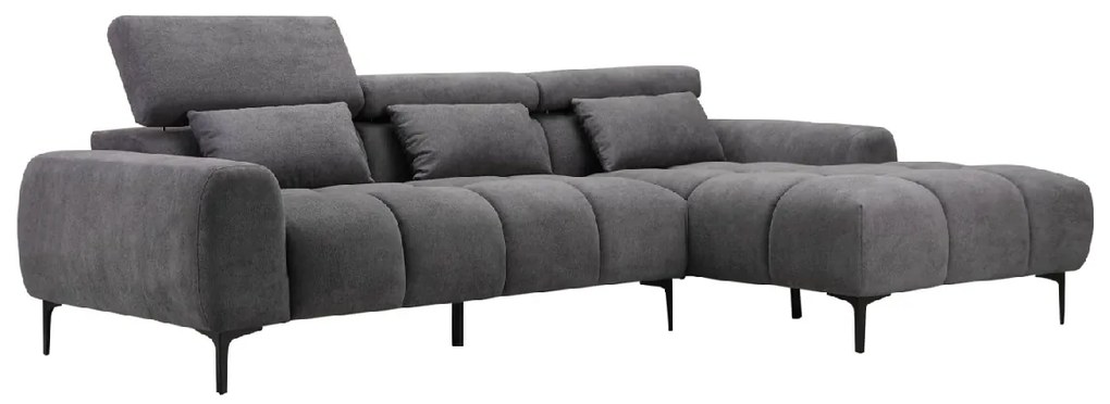 ΚΑΝΑΠΕΣ ΔΕΞΙΑ ΓΩΝΙΑ DIVYA HM3267.02R ΣΥΝΘ.SUEDE ΓΚΡΙ 264x175x99Υεκ.