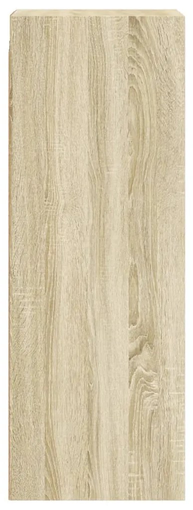vidaXL Ντουλάπι Τοίχου Sonoma Δρυς 35x37x100 εκ. με Γυάλινες Πόρτες