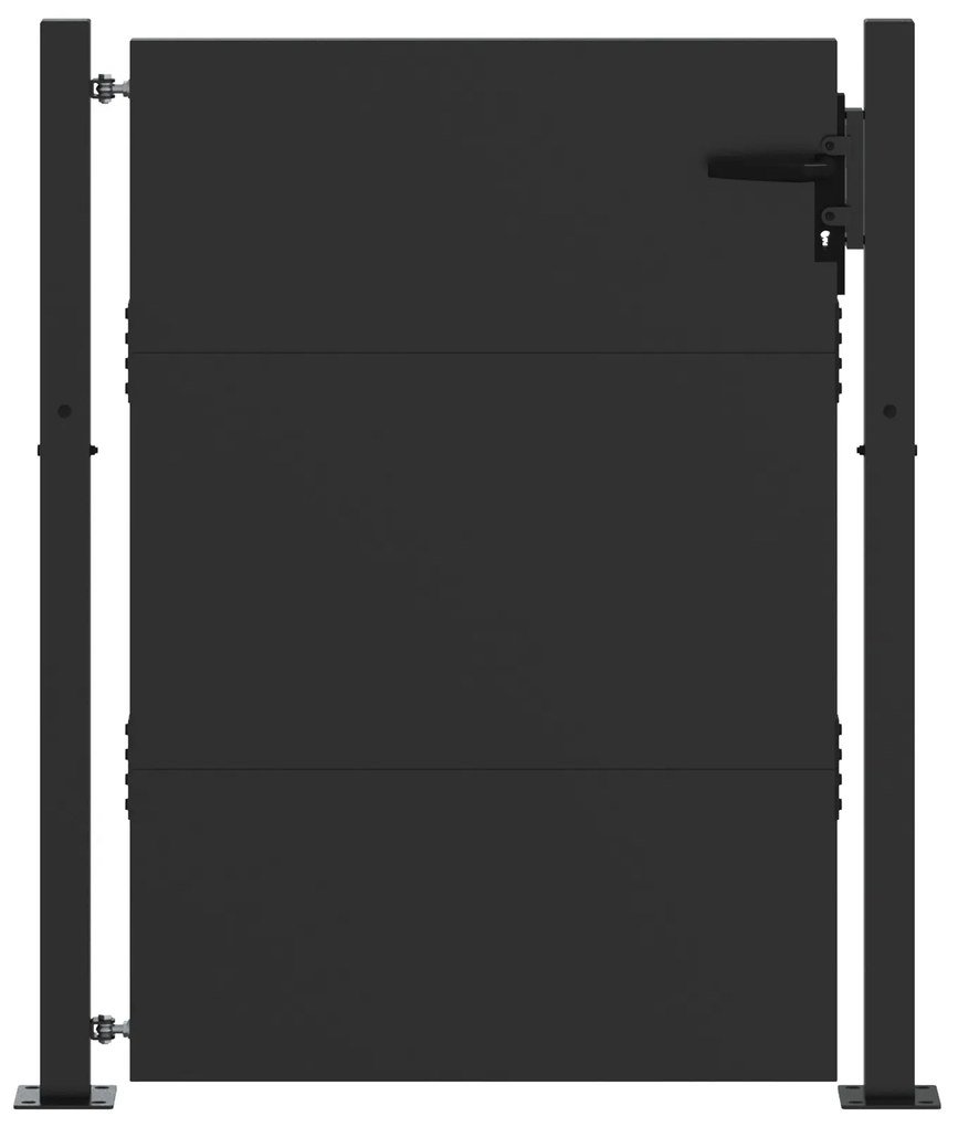 vidaXL Πύλη Κήπου Μαύρο 105 x 150 cm Ατσάλι με Επικάλυψη Πούδρας