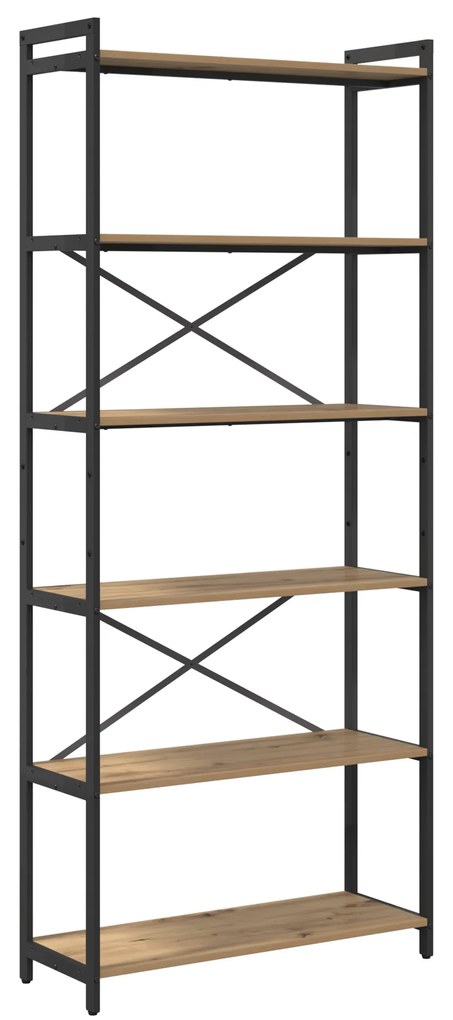 vidaXL Βιβλιοθήκη artisan δρυς 80 x 30 x 188 εκ Επεξεργασμένο ξύλο