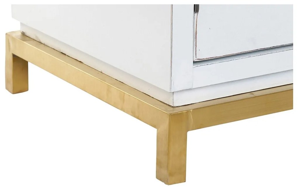Σκευοθήκη DKD Home Decor Kamakura Λευκό Χρυσό Μέταλλο Λεύκες 150 x 50 x 80 cm (150 x 50 x 80 cm)