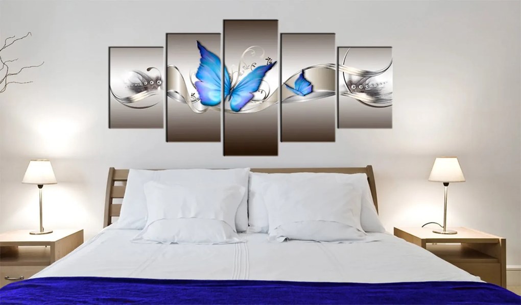 Πίνακας - Blue butterflies 100x50