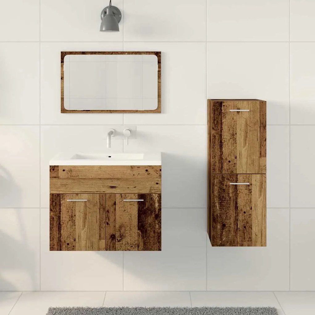 vidaXL Σειρά επίπλων μπάνιου 3 pcs Παλιό Ξύλο 60 x 38.5 x 46 cm