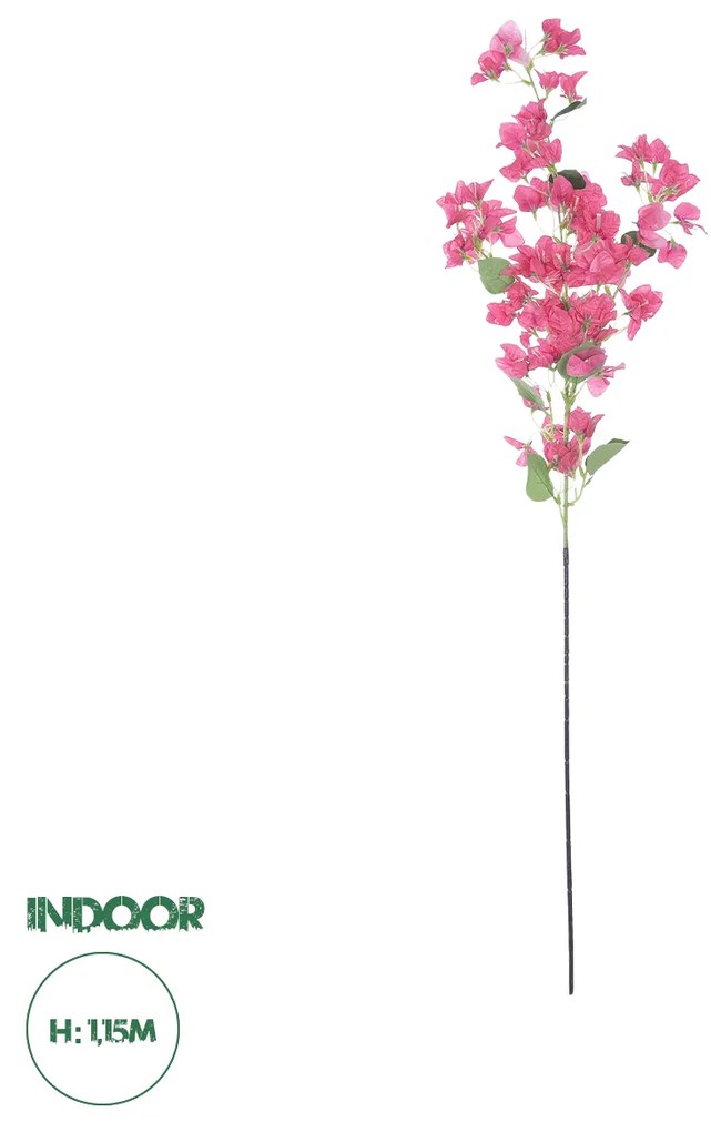 GloboStar® Artificial Garden BOUGAUVILLEA BRANCH 20649 Τεχνητό Διακοσμητικό Κλαδί Μπουκανβίλιας Φουξ Y115cm