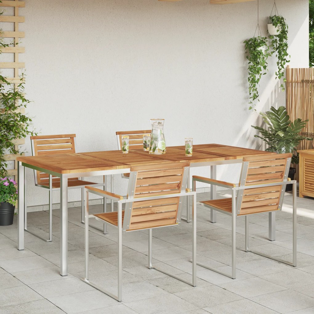 vidaXL Τραπέζι Εξωτερικού Χώρου 200x90x74.5 εκ Μασίφ Ξύλο Teak
