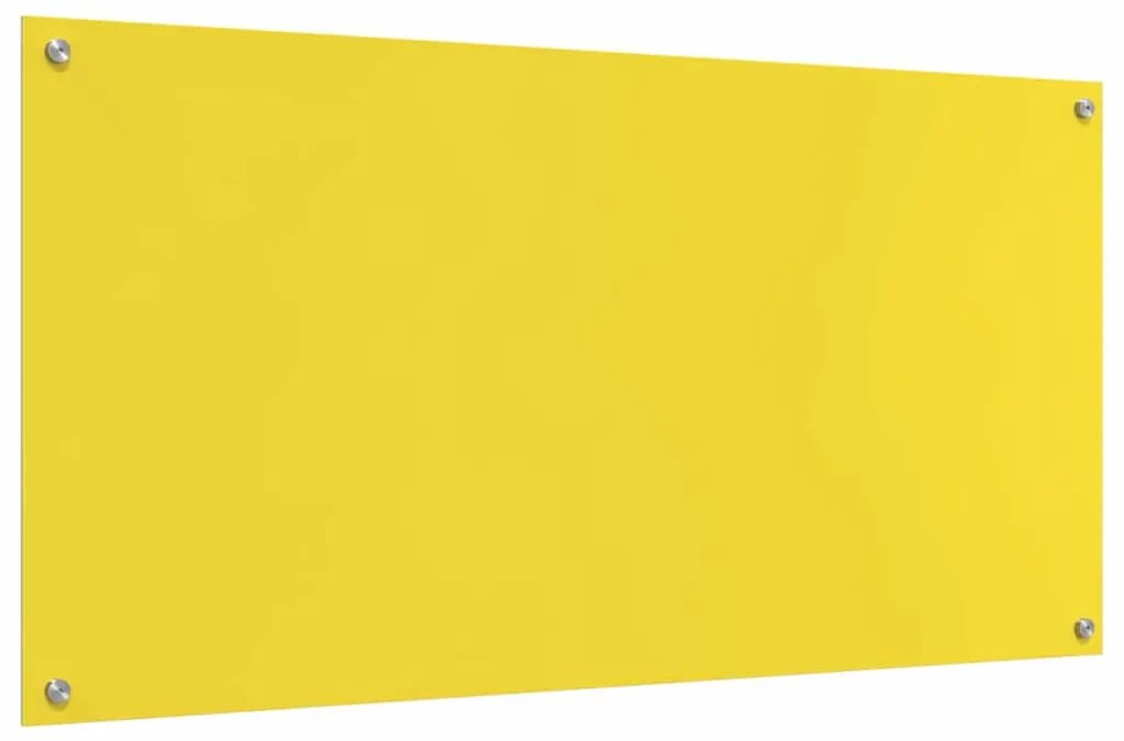 vidaXL Πίσω Πάνελ Κουζίνας Κίτρινο 120 x 60 x 0.6 εκ. σκληρυμένο γυαλί