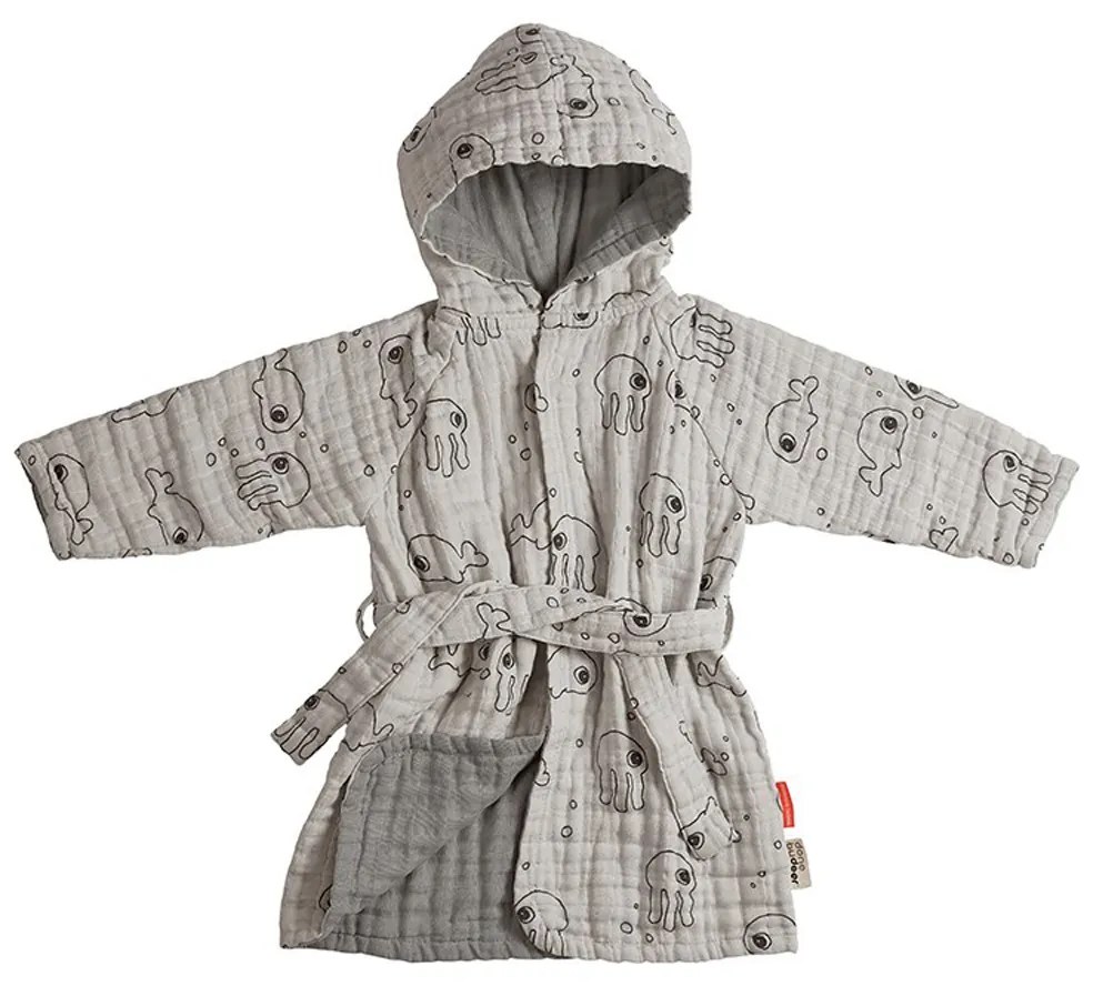 Ρόμπα Μουσελίνα Παιδική Done By Deer Sea Friends Grey BR75092 Γκρι No3-4