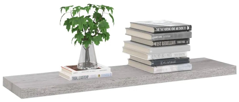 vidaXL Ράφια Τοίχου 2 τεμ. Γκρι Σκυροδέματος 90 x 23,5 x 3,8 εκ. MDF