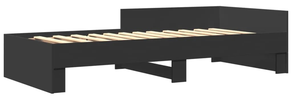 vidaXL Πλαίσιο Κρεβατιού Μαύρο 100x200 εκ. Επεξεργ. Ξύλο