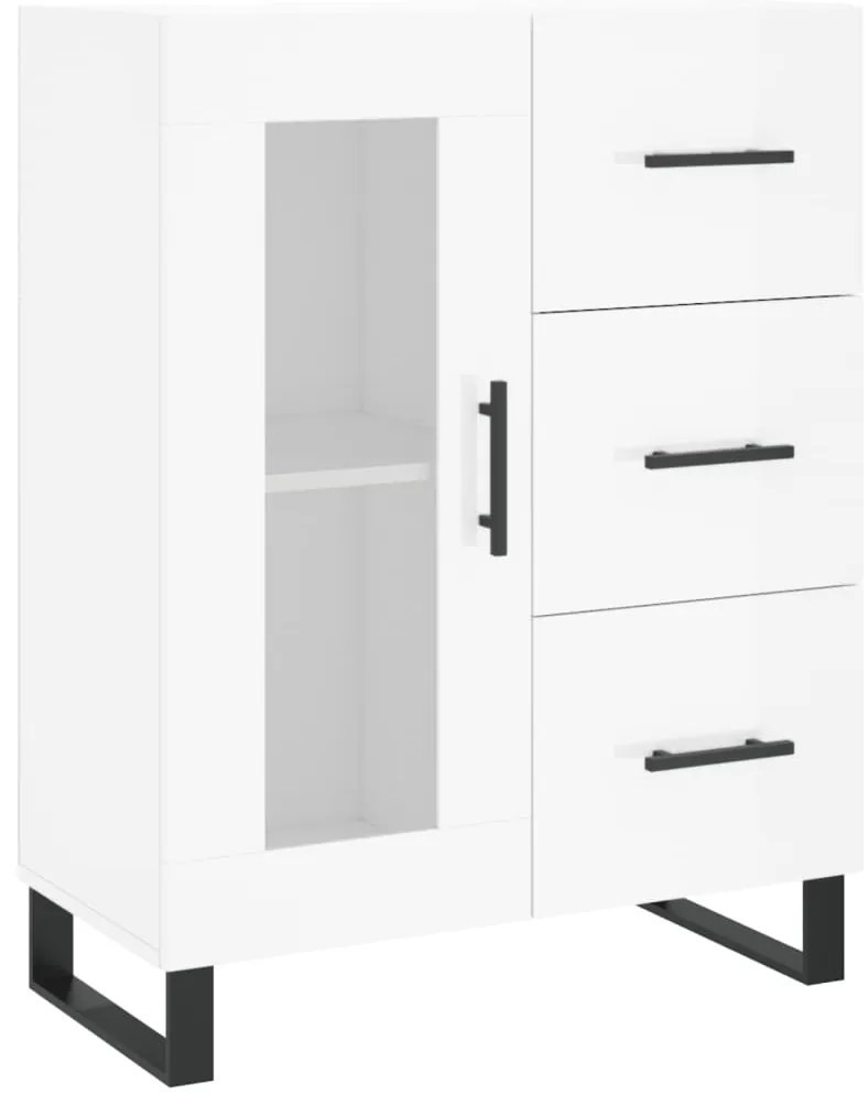 vidaXL Ντουλάπι Γυαλιστερό Λευκό 69,5x34x90 εκ. Επεξεργασμένο Ξύλο