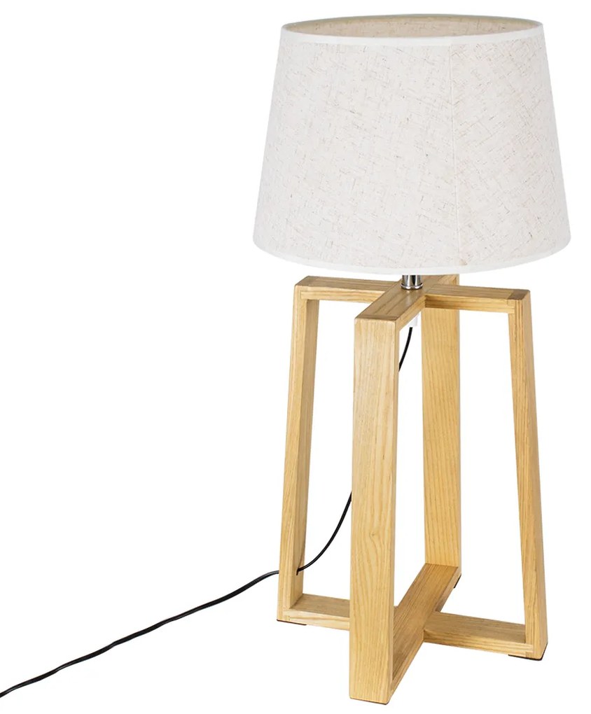 01265 GloboStar® GLOBOSTAR® SQUID 01265 Μοντέρνο Επιτραπέζιο Φωτιστικό Πορτατίφ με Ντουί 1 x E27 AC 220-240V IP20 - Μπεζ - Μ30 x Π30 x Υ63cm