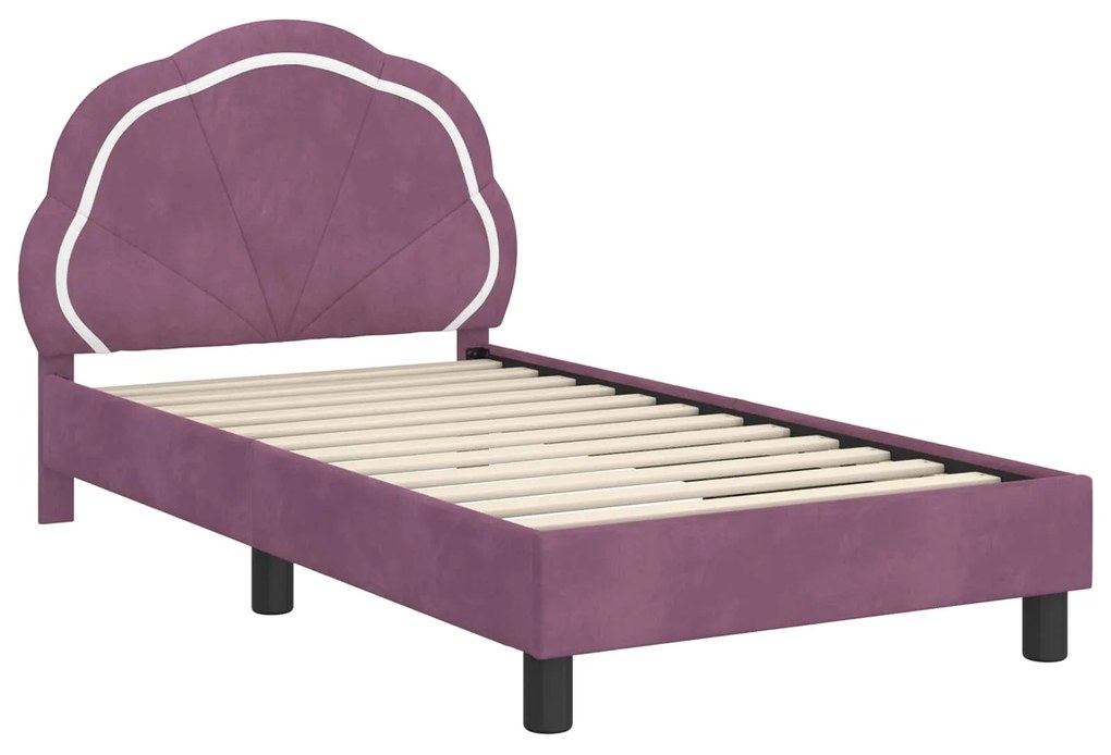 vidaXL Κρεβάτι Παιδικής Κρεβατοκάμαρας με Κεφαλάκι Μοβ 80 x 160 cm