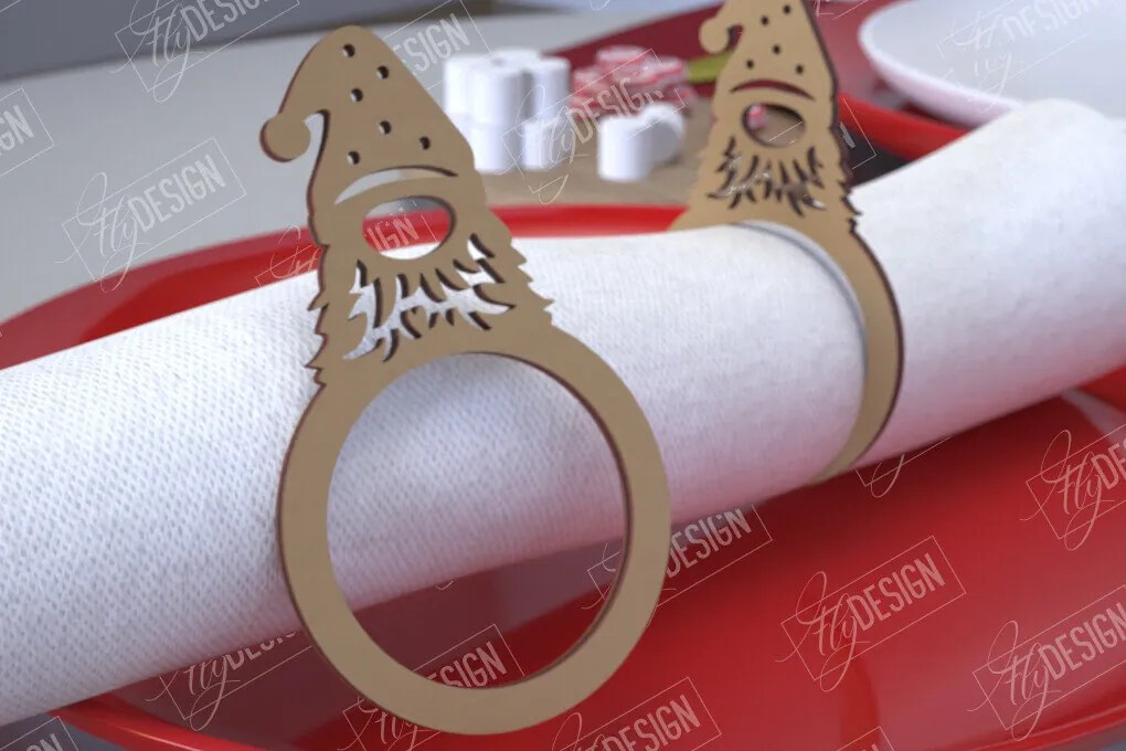 Intra απο ξύλο plywood 3mm-4mm πάχος Χριστουγεννιάτικα δαχτυλίδια χαρτοπετσέτας | Εορταστικό δείπνο Δίασταση 15x15 cm INTRAFABR-107814283