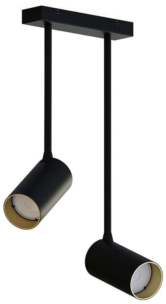 Φωτιστικό Οροφής - Σποτ Mono Long 7675 2xGU10 10W Black-Gold Nowodvorski Metal, Plastic