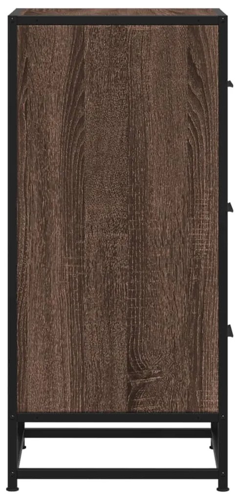 vidaXL Ραφιέρα Καφέ Δρυς 35,5x35x76 εκ. Επεξ. Ξύλο + Μέταλλο