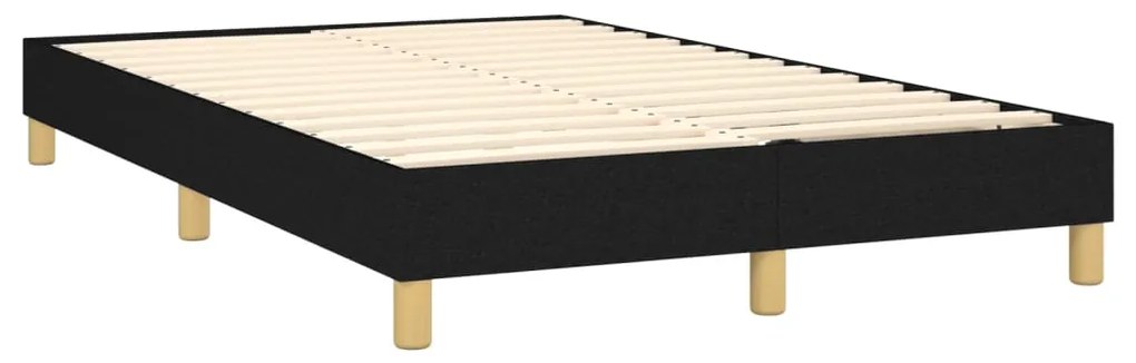 vidaXL Κρεβάτι Boxspring με Στρώμα &amp; LED Μαύρο 120x190 εκ. Υφασμάτινο