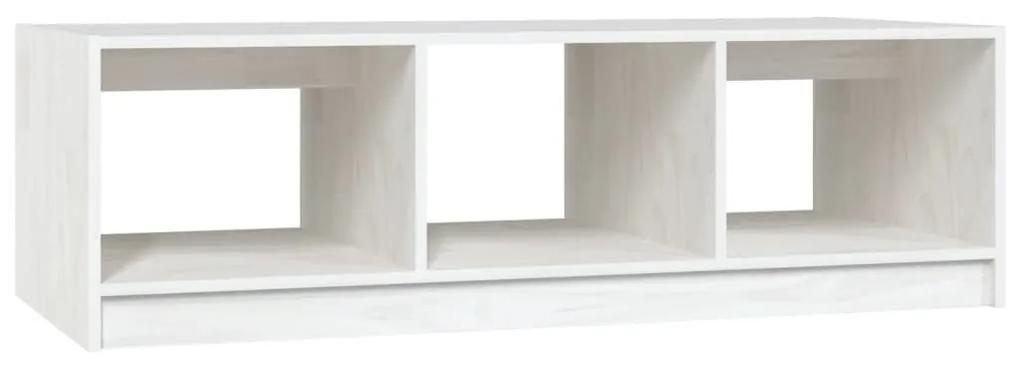 Τραπεζάκι Σαλονιού Λευκό 110 x 50 x 34 εκ από Μασίφ Ξύλο Πεύκου - Λευκό