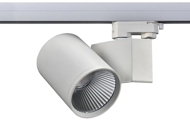 WHITE LED TRACK LUMINAIRE 40W 4000K 3-PHASE 38° 4200LM 230V AC Ra80 - LISOR4040W4 - 21W - 50W - LISOR4040W4