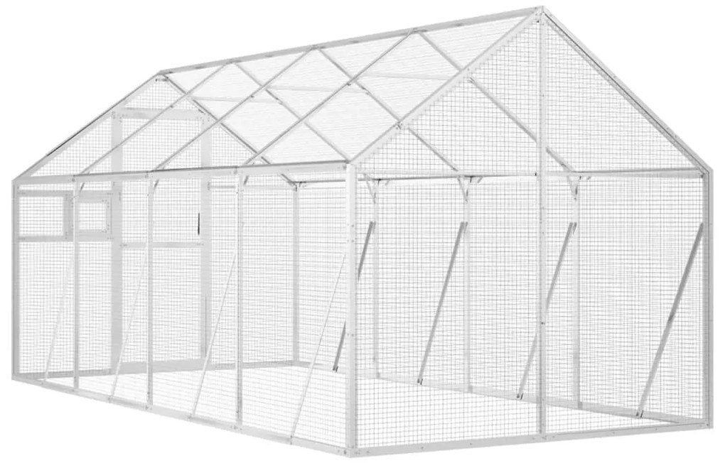 vidaXL Κλουβί Ασημένιο 1,79 x 4 x 1,85 μ. από Αλουμίνιο