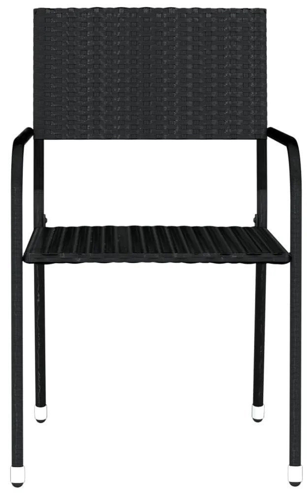 vidaXL Σετ Τραπεζαρίας Κήπου 3 Τεμαχίων Μαύρο