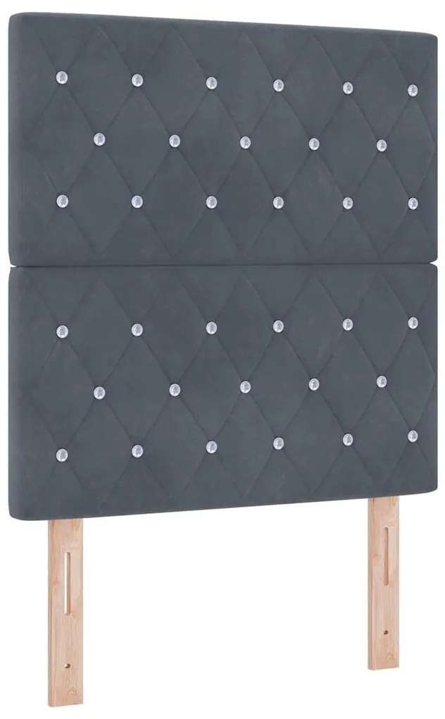 vidaXL Κεφαλάρι με κεφαλάρι Σκούρο Γκρι 80 cm Τεχνητό Δέρμα