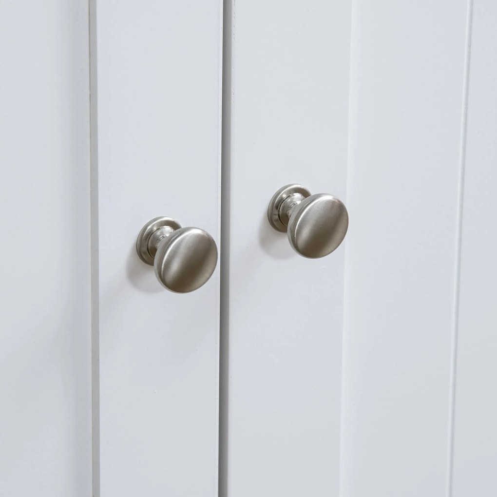 PawHut Γάτα τουαλέτα, Σπίτι γάτας, με διαχωριστικό, μαγνητική διπλή πόρτα, πλαϊνό ράφι, λευκό, 86 x 48 x 52cm