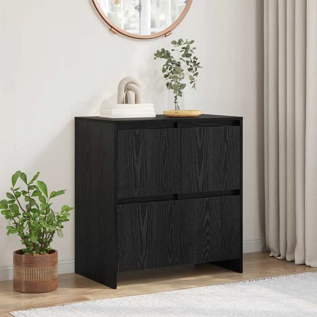 vidaXL Πλαϊνό γραφείο Μαύρη δρυς 70 x 41 x 75 εκ. Επεξεργασμένο ξύλο