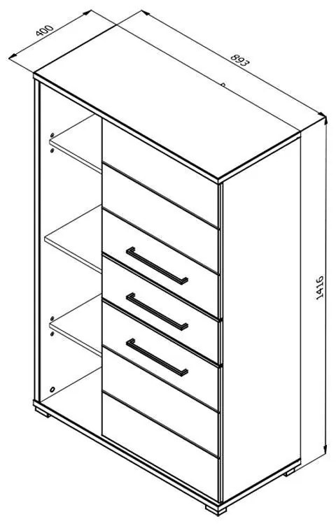 Βιτρίνα Lisabon POP Artisan Oak - Γκρί Γραφίτης - Γκρί Μάτ 89.5*40*141.5 εκ. 89.5x40x141.5 εκ.