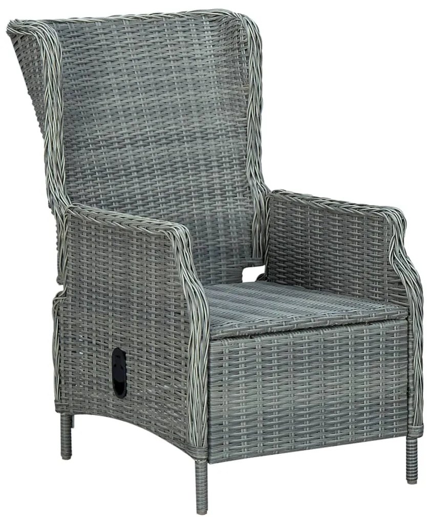 vidaXL Τραπεζαρία Εξ. Χώρου 9 τεμ Ανοιχτό Γκρι Συνθ. Ρατάν &amp; Μαξιλάρια