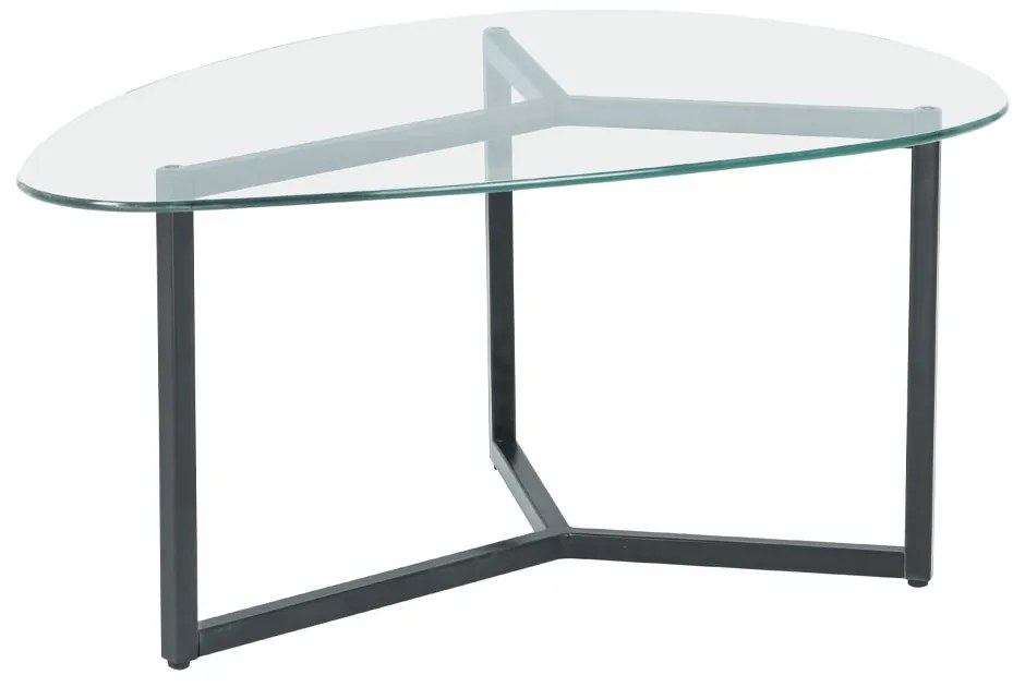 ROCKS COFFEE TABLE SET 2ΤΕΜ ΔΙΑΦΑΝΟ FUME ΜΑΥΡΟ 82/82x59/59xH40/36,5cm - 04-0915 - 04-0915