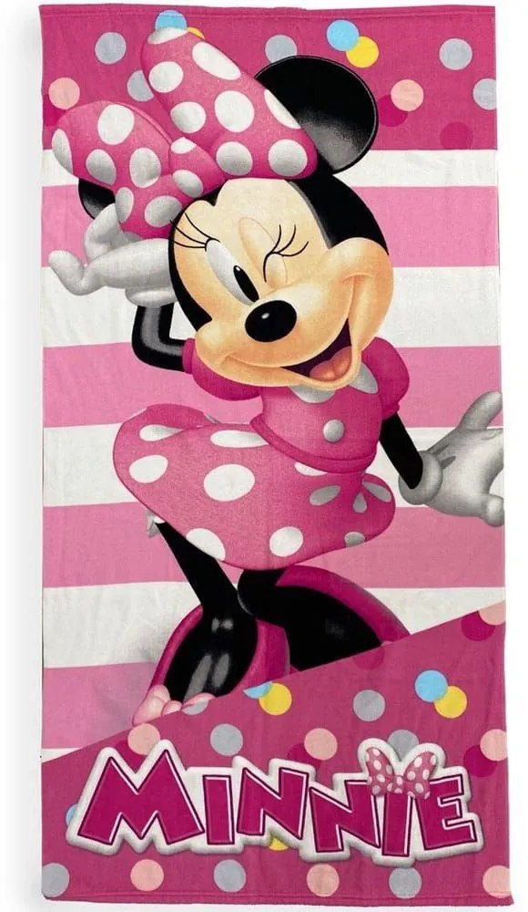 Πετσέτα Θαλάσσης Παιδική Quick Dry Disney Home Minnie 26 Pink DimCol Θαλάσσης 70x140cm Microfiber