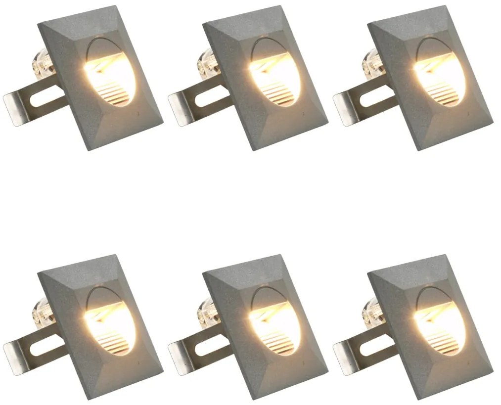 vidaXL Φωτιστικά Τοίχου LED Εξωτερικού Χώρου Τετράγωνα 6 τεμ. Ασημί 5W