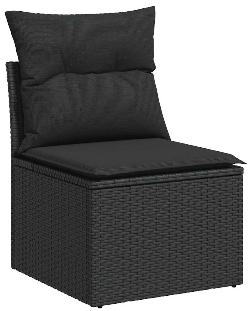 vidaXL Σαλόνι Κήπου Σετ 9 Τεμαχίων Μαύρο από Συνθ. Ρατάν με Μαξιλάρια