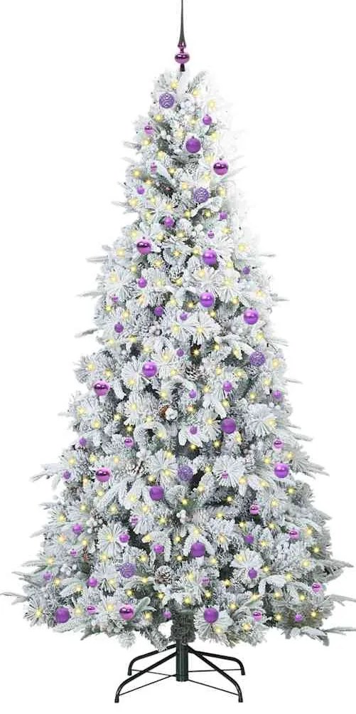 vidaXL Τεχνητό Χριστουγεννιάτικο Δέντρο με Άξονα με βάση Λευκό 240 cm