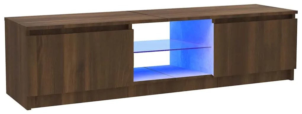 vidaXL Έπιπλο Τηλεόρασης με LED Καφέ Δρυς 120x30x36 εκ.