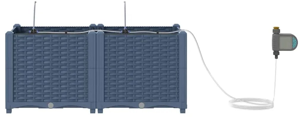 vidaXL Ζαρντινιέρες κήπου Γκρι 80 x 40 x 37.5 cm Ατσάλι