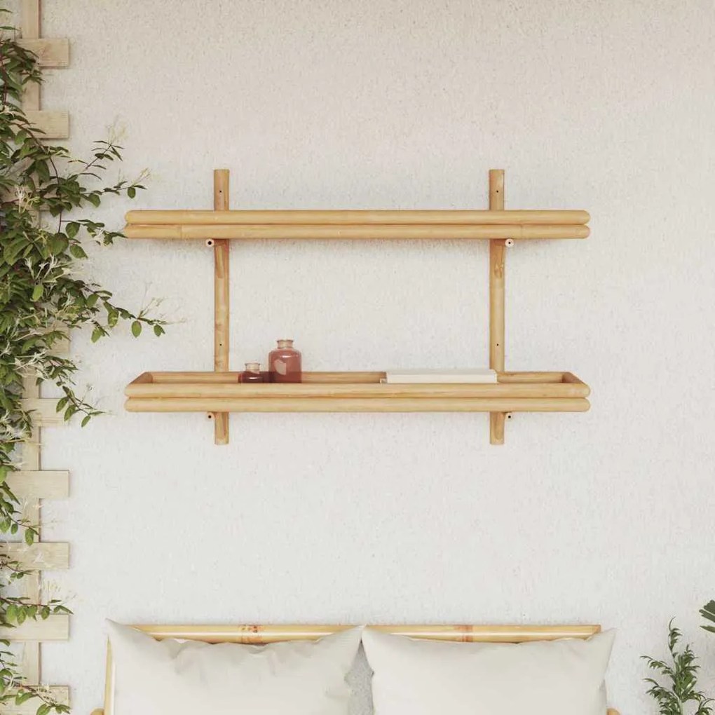 vidaXL Επιτοίχιο Ράφι με ράφι Επιτοίχιο Καφέ 100 x 26 x 60 εκ. Μπαμπού