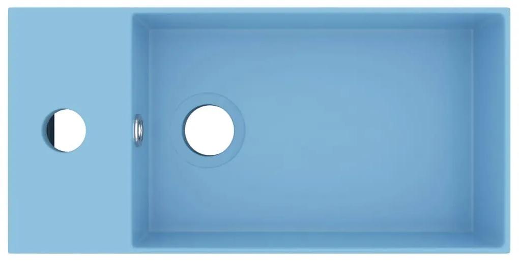 Νιπτήρας Μπάνιου με Υπερχείλιση Γαλάζιος Κεραμικός - Μπλε