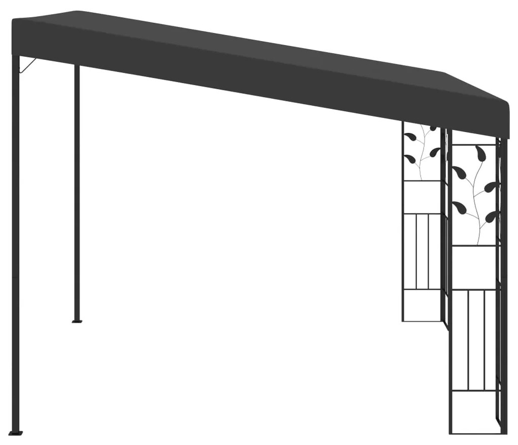 vidaXL Κιόσκι Επιτοίχιο Ανθρακί 3 x 3 x 2,5 μ.