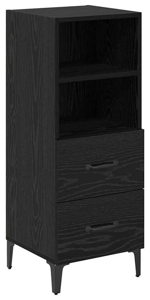 vidaXL Πλαϊνό γραφείο Μαύρη δρυς 34 x 34.5 x 90 εκ Επεξεργασμένο ξύλο